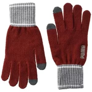 Puma Knit Gloves (Pair) Intense Red/Gray Heather Medium/Large