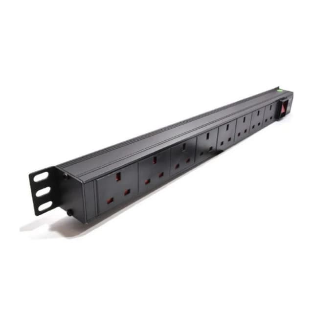 POWERDATA 8 WAY 19" RACK UK PDU TO 13A PLUG - VERTICAL
