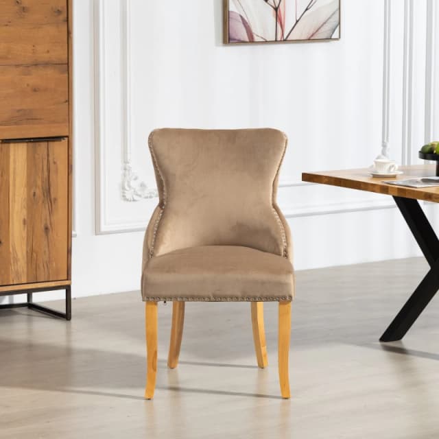 Artemis Home Orvino Velvet Fabric Dining Chairs - Set of 2 in Brown Size: 2 Pack Brown Unisex 2 Pack