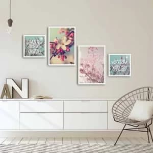 4PBCT-05 Multicolor Decorative Framed MDF Painting (4 Pieces)