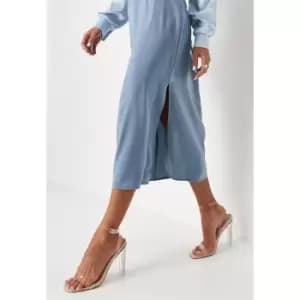 Missguided Square Toe Heeled Sandals - Nude