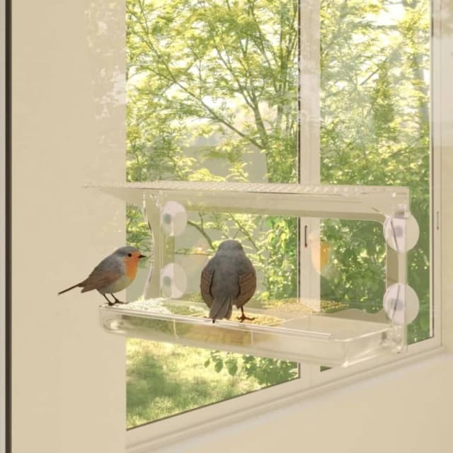 vidaXL Window Bird Feeders 2 pcs Acrylic 30x12x15cm, Clear 318304
