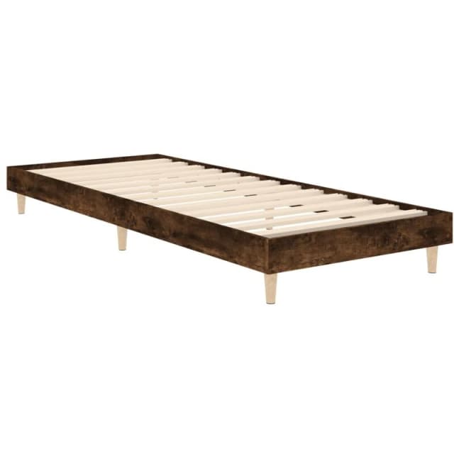 VIDAXL Bed Frame without Mattress Smoked Oak 75x190cm Small Single Engineered Wood Vidaxl 8720845795917