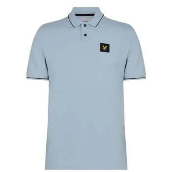 Lyle and Scott Patch Logo Polo Shirt - Opal Blue W596