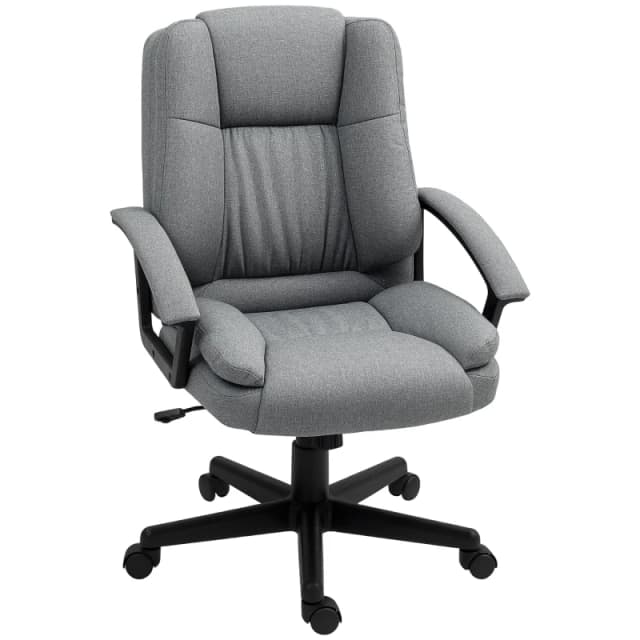 HOMCOM Swivel Executive Office Chair Mid Back Chair w/ Arm, Grey Grey