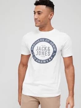 Jack & Jones Placement Logo T-Shirt - White Size M Men