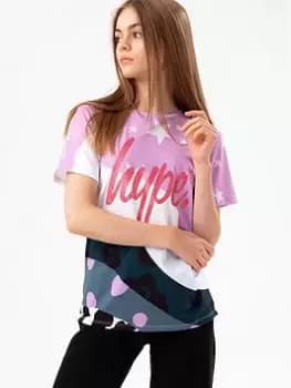 Hype Girls Purple Star Wave Glitter Script T-Shirt, Purple, Size Age: 5-6 Years, Women