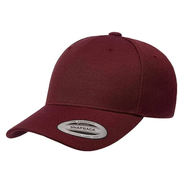 Flexfit by Yupoong Mens 5 Panel Classic Snapback Cap One Size in Burgundy Burgundy Male One Size
