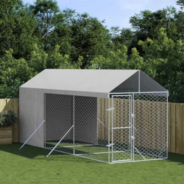 VIDAXL Vidaxl - Outdoor Dog Kennel with Roof Silver 2x6x2.5 m Galvanised Steel 3190491