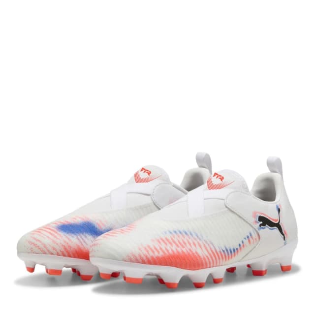 Puma Future 8 Match Laceless Juniors Firm Ground Football Boots White/Black/Red male 3 (35.5)