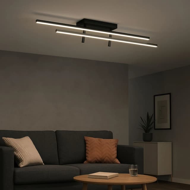 Eglo Trepiliano Aluminium & Steel Black Modern LED Linear Ceiling Light Black Unisex