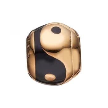 Ladies Christina Gold Plated Sterling Silver Ying & Yang Bead Charm