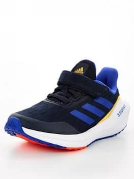 adidas Kids Unisex Eq21 Run - Black/Blue, Size 2