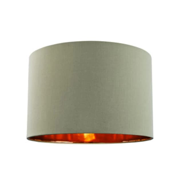 Happy Homewares Contemporary Olive Cotton 10 Table/pendant Lampshade With Shiny Copper Inner