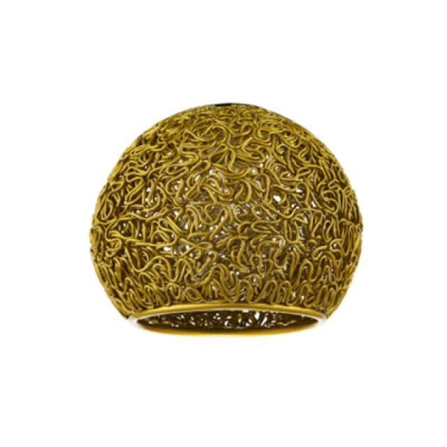 Happy Homewares Retro Industrial Style Round Twisted Wire Mesh Metal Lamp Shade In Shiny Gold