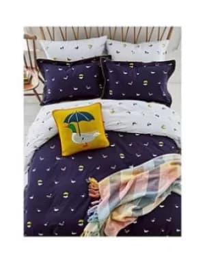 Joules Ducks March Navy 100% Cotton Percale Duvet Cover Set