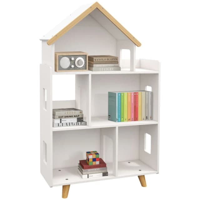 Zonekiz 3 Tier Toy Storage Shelf With 6 Cubby For Playroom, Bedroom, White 311-056V80WT