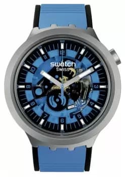 Swatch SB07S106 Big Bold Irony AZUR Blue DAZE Stainless Watch