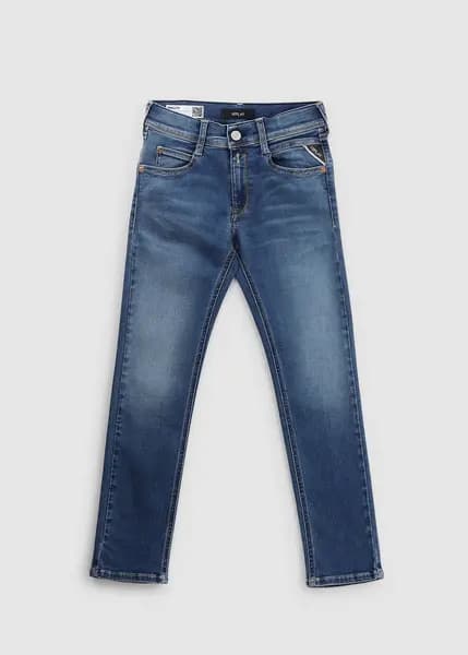 Replay Kids Wallys Hyperflex Reused Jeans In Blue