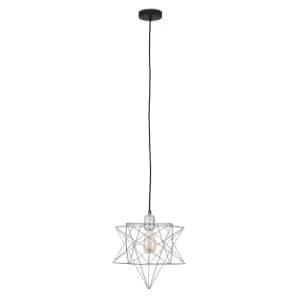 Casco Chrome Pendant with Grey Sadira Shade