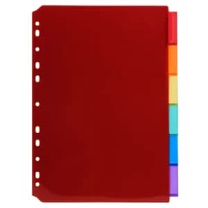 Exacompta Dividers PP A4, 6 Part, Plain, Assorted, Pack of 10