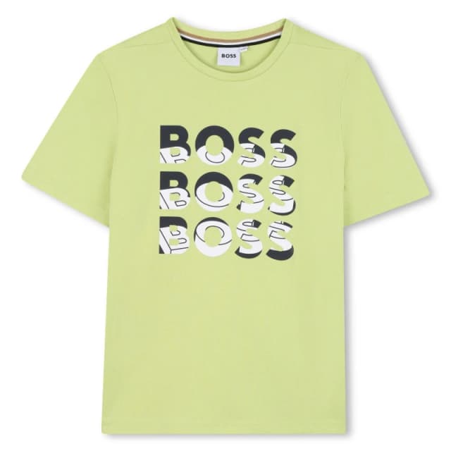 Boss Kids Multi Logo T-Shirt Apple 607 male 4 Yrs
