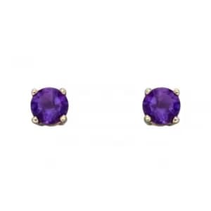 9ct February Amethyst 4mm Stud Earrings GE2327