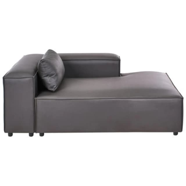 Beliani Left-Hand Chaise Lounge Brande Faux Leather Black