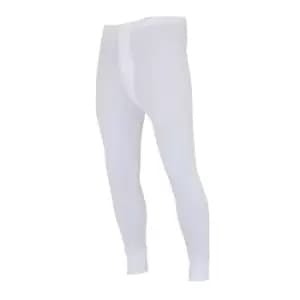 FLOSO Mens Thermal Underwear Long Johns/Pants (Standard Range) (Waist: 36-39ins (Large)) (White)
