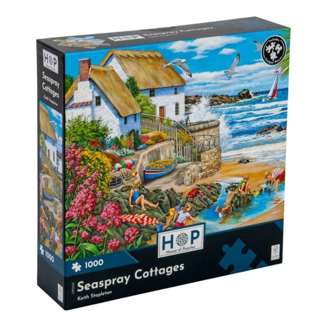 The House Of Puzzles Seaspray Cottages, 1000 Piece Jigsaw Puzzle Multi unisex