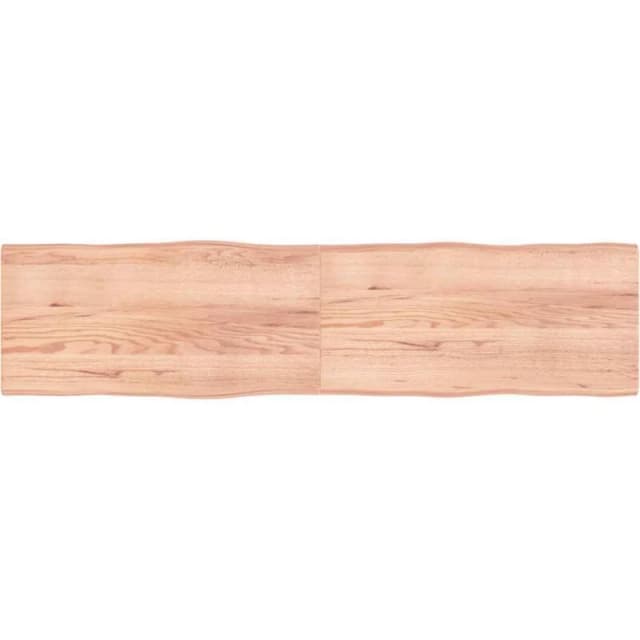 Vidaxl Table Top Light Brown 200X50X(2-4)cm Treated Solid Wood Live Edge, Brown 363982