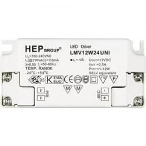 LED transformer Constant voltage 12W 24V 0 0.5 A