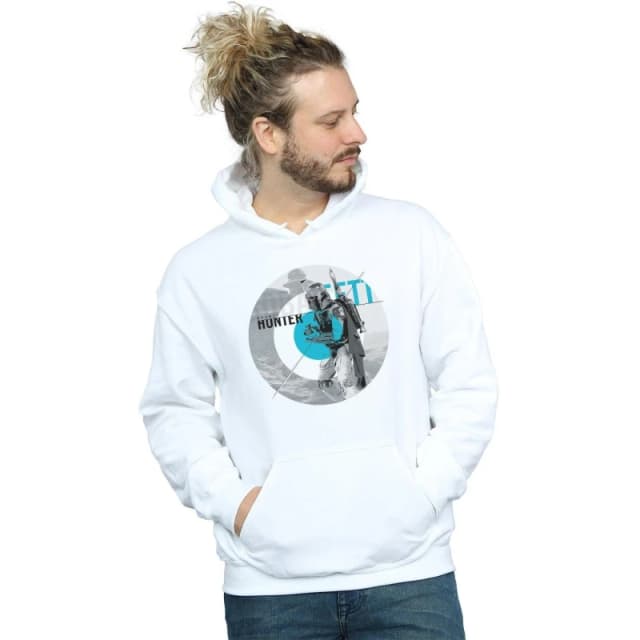 Star Wars Star Wars Men Boba Fett Bounty Hunter Circle Hoodie in White Size: Small White S Male 5057864036886