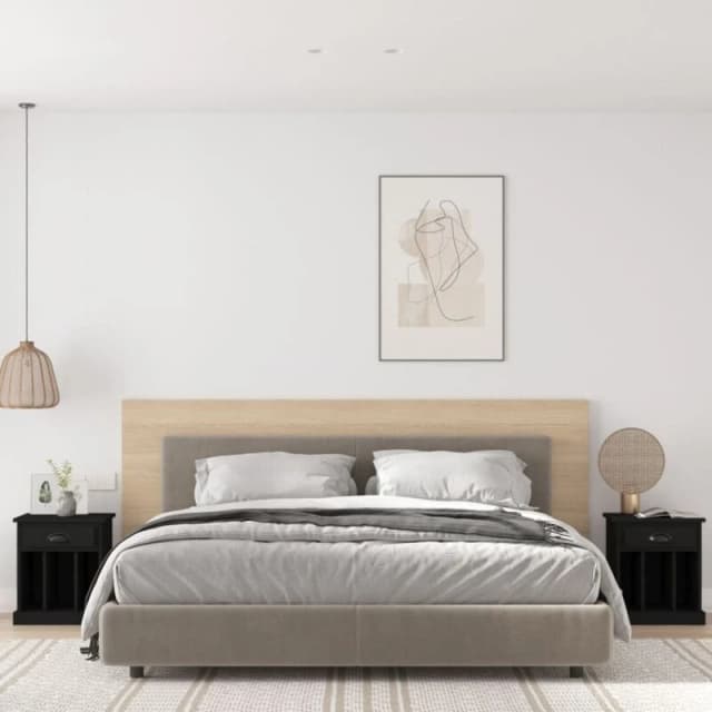 VIDAXL Bedside Cabinets 2 pcs Black 43x36x50cm Vidaxl 8720845792374