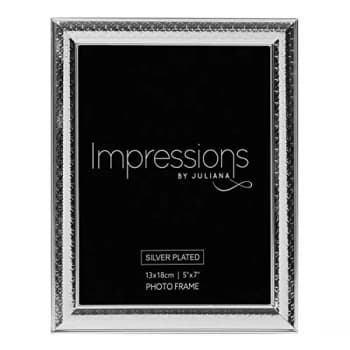 5" x 7" - Silver Plated Triangle Print Design Photo Frame