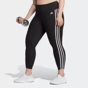 Essentials Cropped Leggings with 3-Stripes Print and High Waist