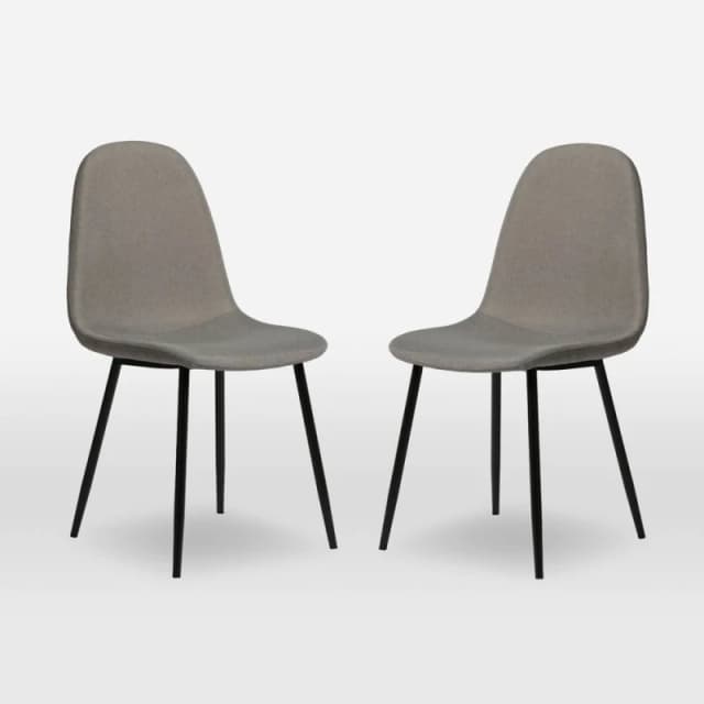 Home Garden Direct ASTERIA Dining Chairs Set of 2 in Light Grey Light Grey Unisex