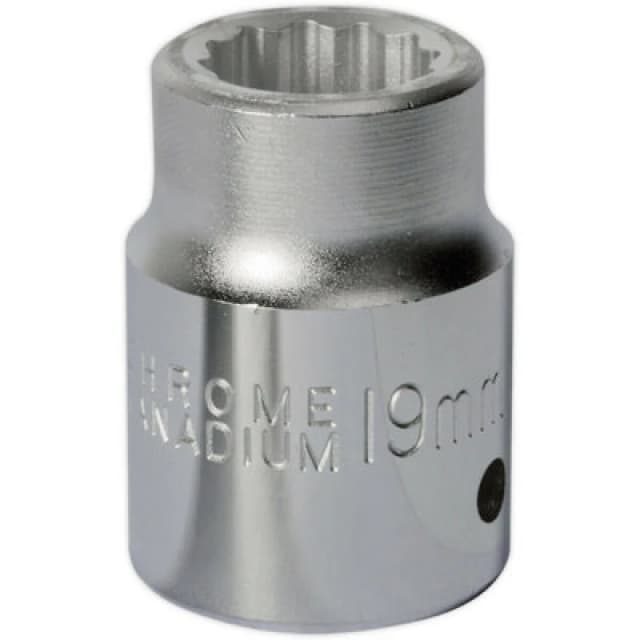 Loops 19mm Forged Steel Drive Socket - 3/4" Square Drive - Chrome Vanadium Socket Metallics