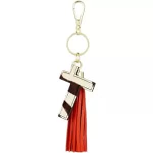 Biba Alphabet leather keyring - T - Red