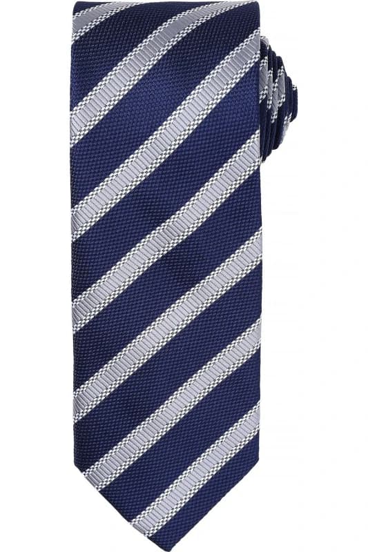 Premier Premier Men Waffle Stripe Formal Business Tie in Navy Navy One Size Male 5057080770724
