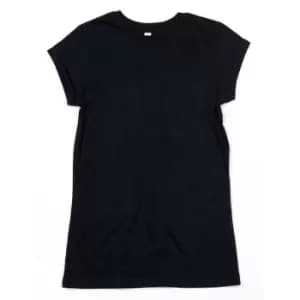 Mantis Womens/Ladies Roll Sleeve Tee (L) (Black)