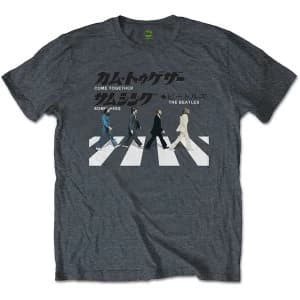 The Beatles - Abbey Road Japanese Unisex Large T-Shirt - Grey