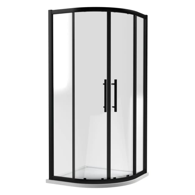 Balterley 8mm Toughened Safety Glass Shower Quadrant Black 1000mm Black