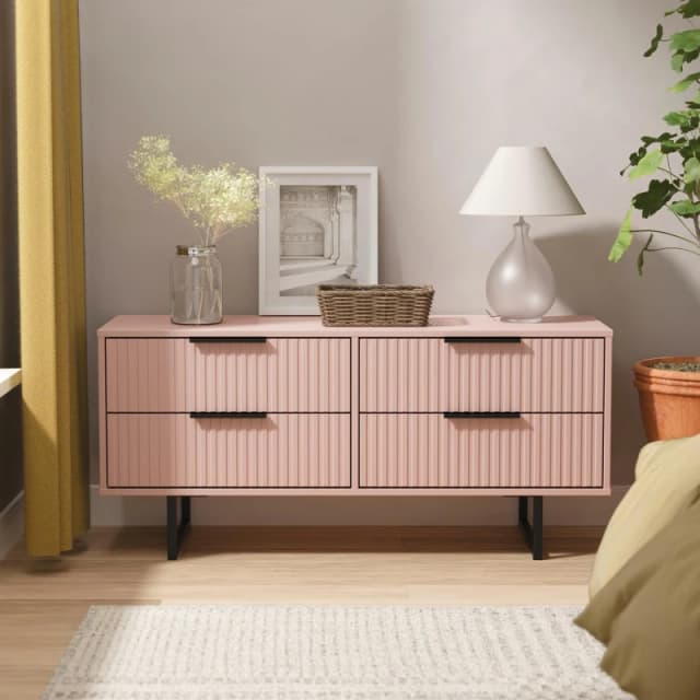 Ready Assembled 2 U Menai 4 Drawer Bed Box (Ready Assembled) in Dusty Pink Dusty Pink Unisex