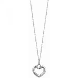Ladies Guess Rhodium Plated Gisele Bold G Heart Nacklace