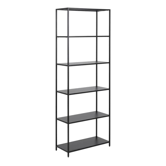 Furniture To Go Newcastle Tall Bookcase With 5 Shelves In Matt Black