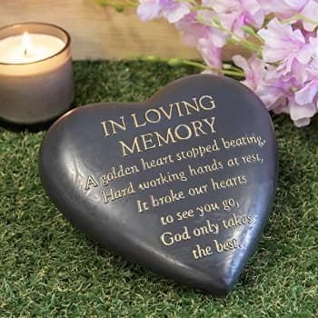 Thought Of You Graveside Dark Grey Heart - In Loving Memory