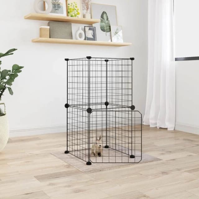 VIDAXL Vidaxl - 8-Panel Pet Cage with Door Black 35x35cm Steel 8720287190653