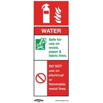 Sealey - SS27V1 Safe Conditions Safety Sign - Water Fire Extinguisher - Self-Adhesive Vinyl