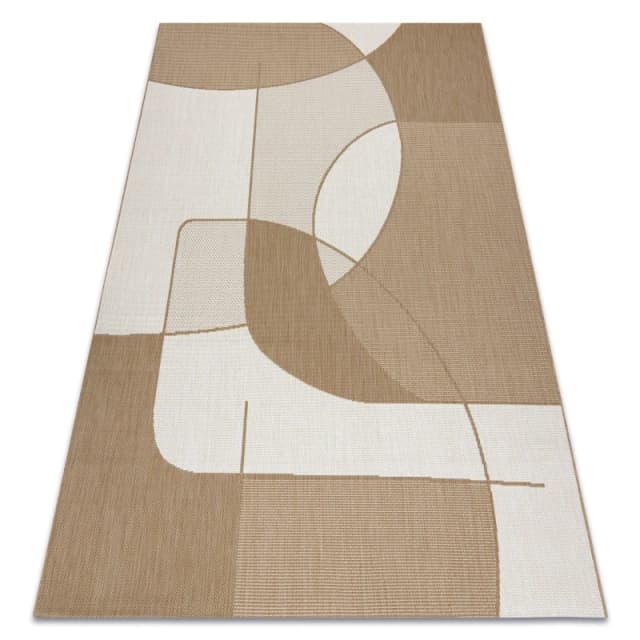 RugsX Flat 48982265 Sisal Carpet Geometric - Natural Beige Straw Color, String 120X170 Cm